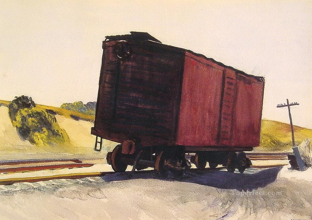 トゥルーロの貨車 エドワード・ホッパー油絵